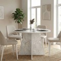 Tailor Megapap melamine dining table in white marble color Ø120x75,7cm.
