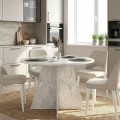 Tailor Megapap melamine dining table in white marble color Ø120x75,7cm.