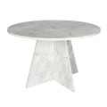 Tailor Megapap melamine dining table in white marble color Ø120x75,7cm.