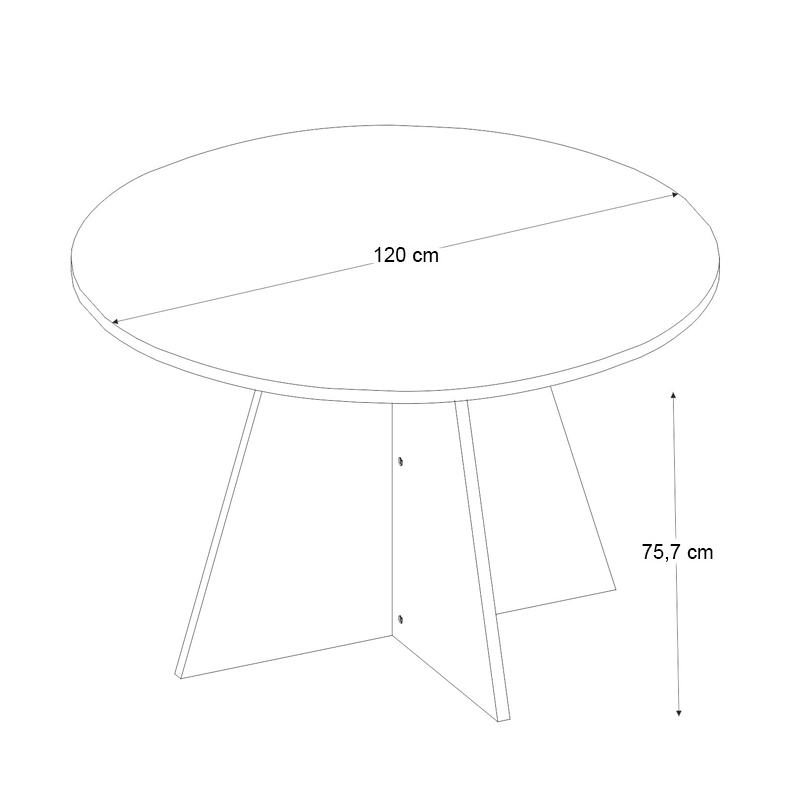 Tailor Megapap melamine dining table in white marble color Ø120x75,7cm.