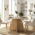 Tailor Megapap melamine dining table in sapphire oak color Ø120x75,7cm.