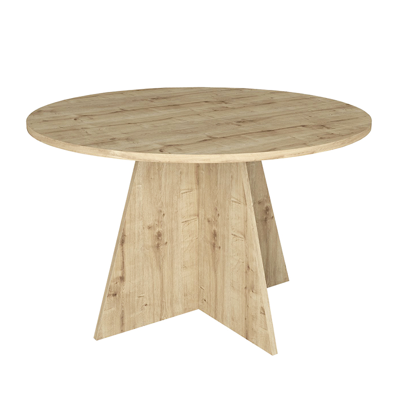 Tailor Megapap melamine dining table in sapphire oak color Ø120x75,7cm.