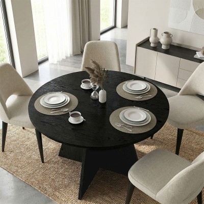 Τραπέζι Tailor Megapap χρώμα sencron black Ø120x75,7εκ.