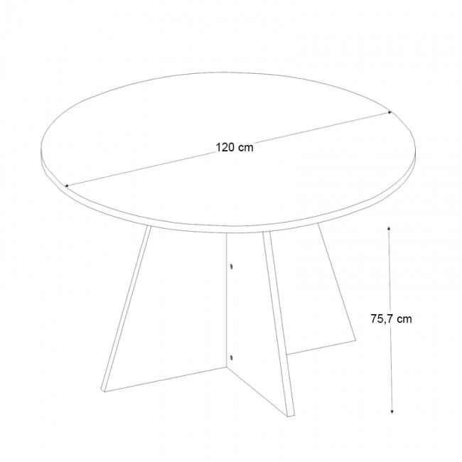 Τραπέζι Tailor Megapap χρώμα sencron black Ø120x75,7εκ.