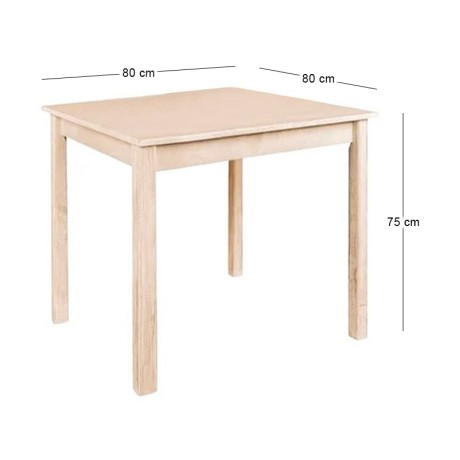 ΤΑVERNA Table 80x80 Unpainted K/D