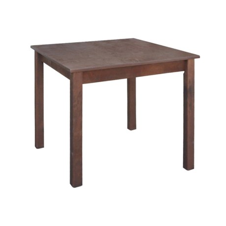 Tavern table with beech frame in impregnated walnut color 80x80x75cm.