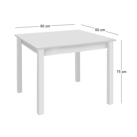 ΤΑVERNA Table 60x80 Impregnation Lacquer White K/D