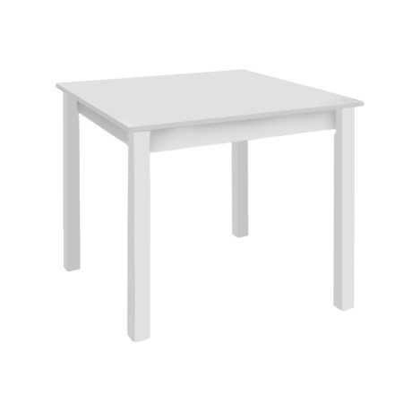Tavern table with beeh frame in impregnated lacquer white color 70x70x75cm.