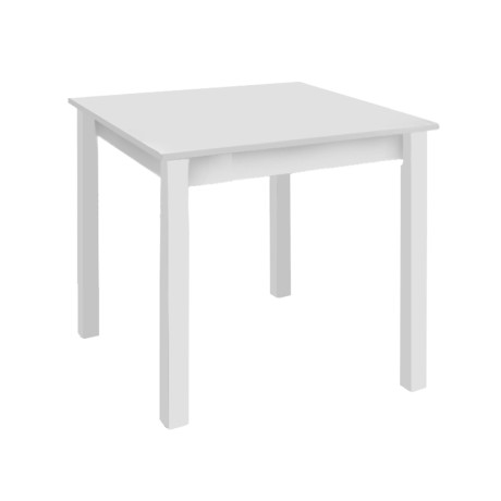 Tavern table with beeh frame in impregnated lacquer white color 80x80x75cm.