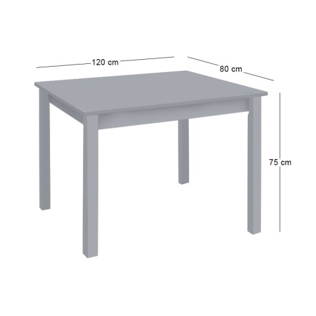ΤΑVERNA Table 80x120 Impregnation Lacquer Grey K/D
