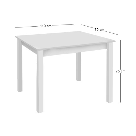 ΤΑVERNA Table 70x110 Impregnation Lacquer White K/D