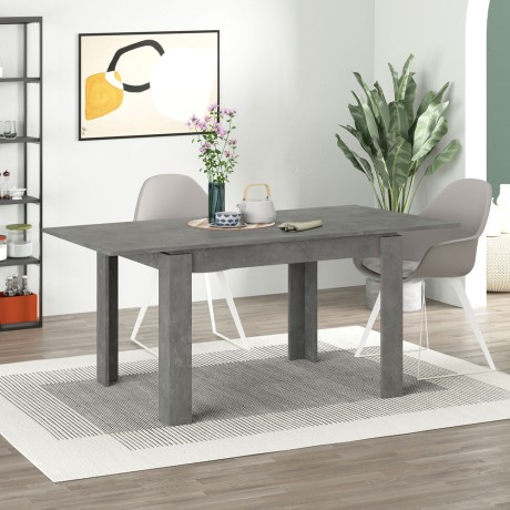 Tolmen Megapap melamine extendable dining table in retro grey 120/170x80x75cm.