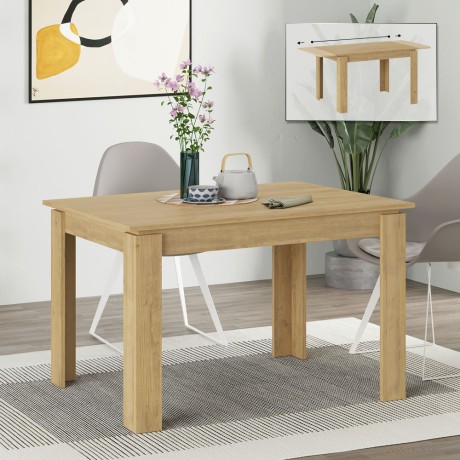 Tolmen Megapap melamine extendable dining table in sapphire oak 120/170x80x75cm.