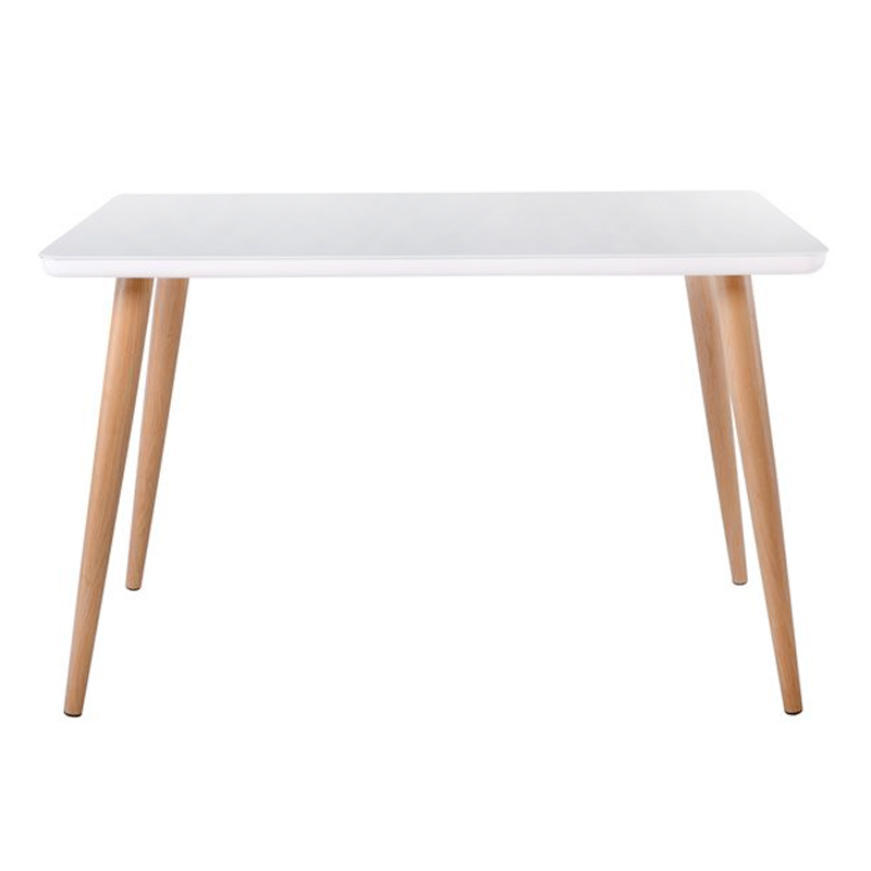 UNION Table 120x70cm Natural Paint/Glass White