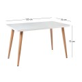 UNION Table 120x70cm Natural Paint/Glass White