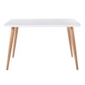 UNION Table 130x80cm Natural Paint/Glass White