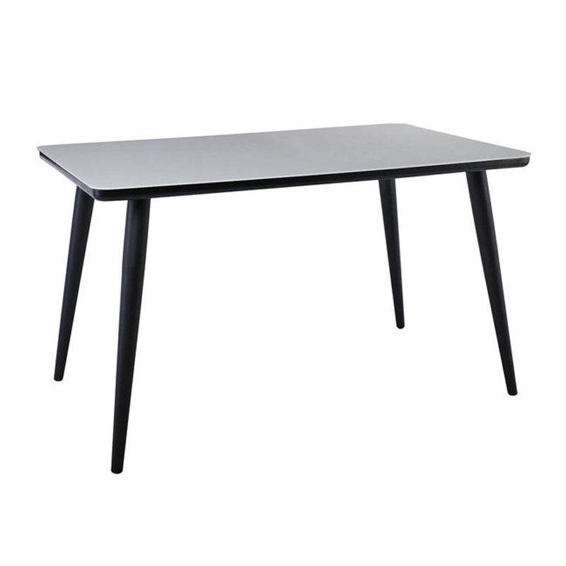 UNION Table 130x80cm Black Paint/Glass White