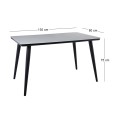 UNION Table 130x80cm Black Paint/Glass White