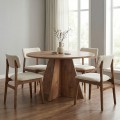 Virela Megapap melamine dining table in atlantic pine color Ø120x75cm.