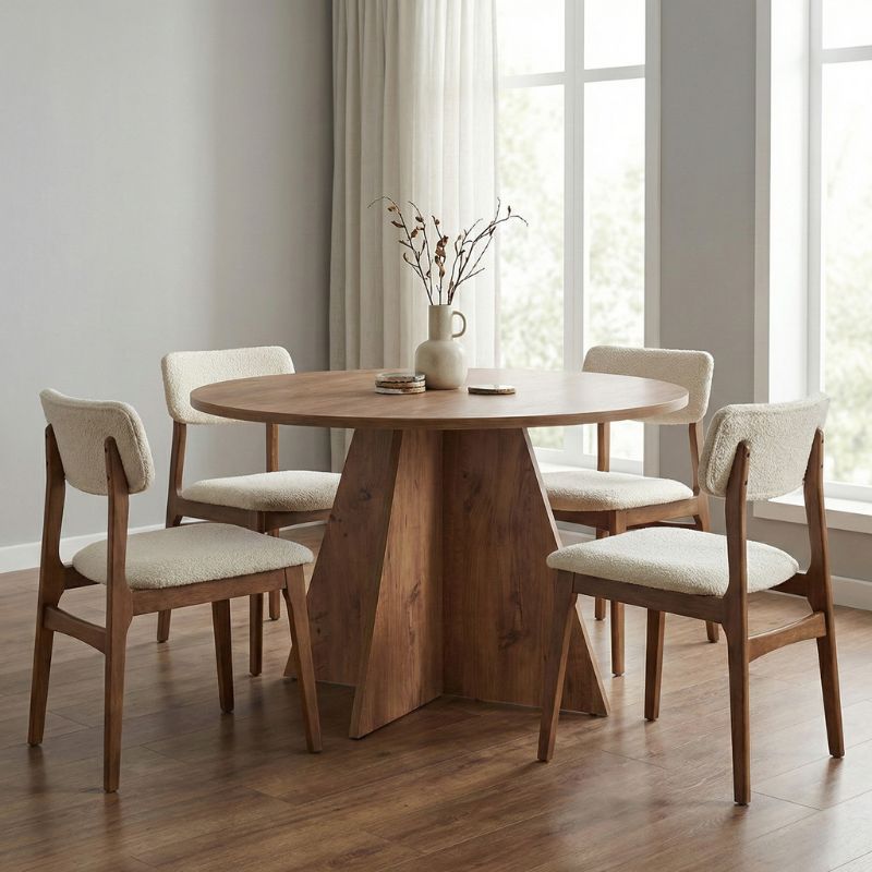 Virela Megapap melamine dining table in atlantic pine color Ø120x75cm.