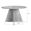 Virela Megapap melamine dining table in atlantic pine color Ø120x75cm.