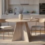 Virela Megapap melamine dining table in travertine color Ø120x75cm.