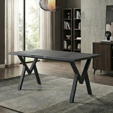 Walter Megapap Mdf/metallic table in dark grey concrete color 140x80x75cm.