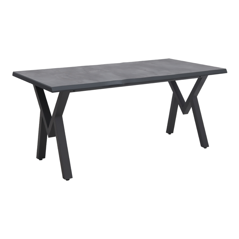 Walter Megapap Mdf/metallic table in dark grey concrete color 140x80x75cm.