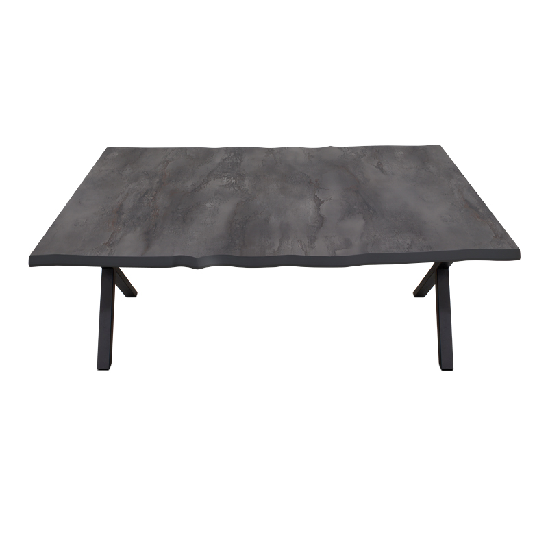 Walter Megapap Mdf/metallic table in dark grey concrete color 140x80x75cm.