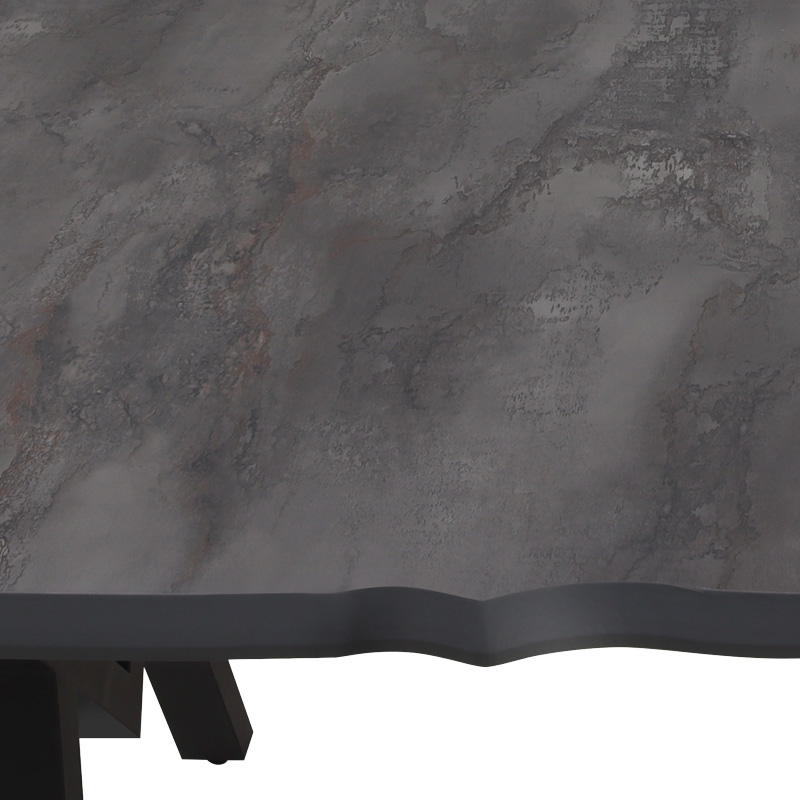 Walter Megapap Mdf/metallic table in dark grey concrete color 140x80x75cm.