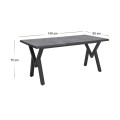 Walter Megapap Mdf/metallic table in dark grey concrete color 140x80x75cm.