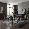 Walter Megapap Mdf/metallic table in dark grey concrete color 160x80x75cm.