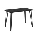 Xana Megapap melamine - metal dining table in black wood color 120x70x77,5cm.