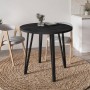 Xana Megapap melamine - metal dining table in black wood color Ø90x77,5cm.