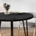 Xana Megapap melamine - metal dining table in black wood color Ø90x77,5cm.