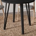 Xana Megapap melamine - metal dining table in black wood color Ø90x77,5cm.