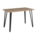 Xana Megapap melamine - metal dining table in sepet oak color 120x70x77,5cm.