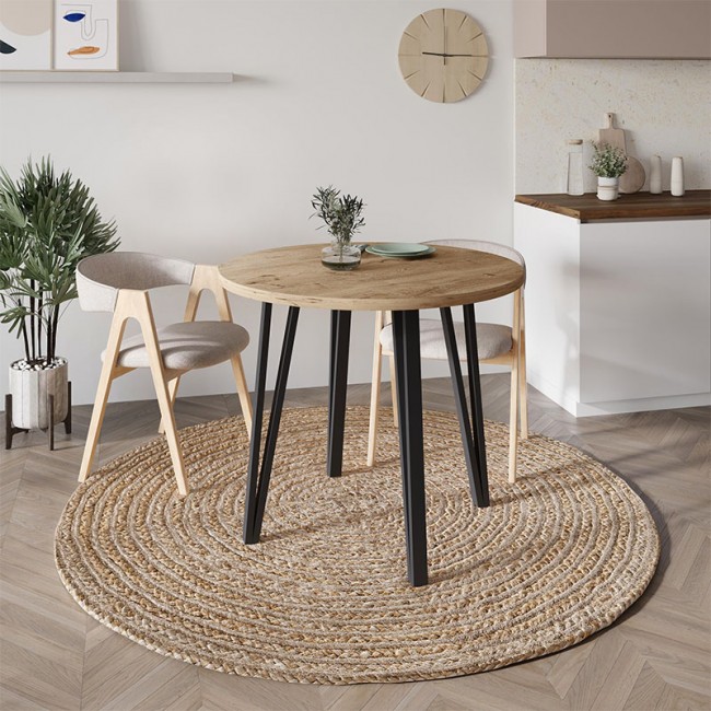 Τραπέζι Xana Megapap χρώμα sepet oak Ø90x77,5εκ.