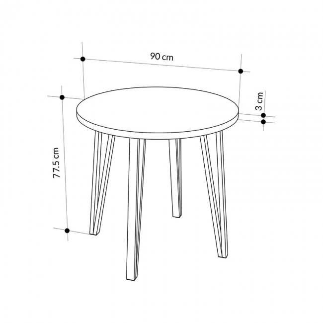 Τραπέζι Xana Megapap χρώμα sepet oak Ø90x77,5εκ.