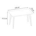 Xana Megapap melamine - metal dining table in travertine color 120x70x77,5cm.