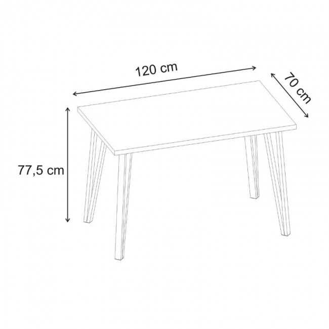 Τραπέζι Xana Megapap χρώμα travertine 120x70x77,5εκ.