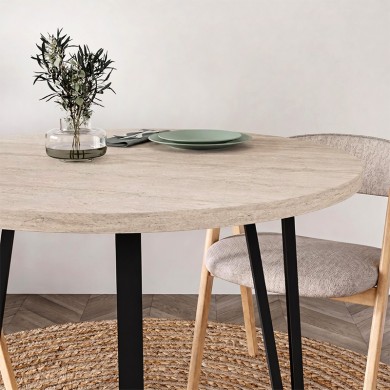 Τραπέζι Xana Megapap χρώμα travertine Ø90x77,5εκ.