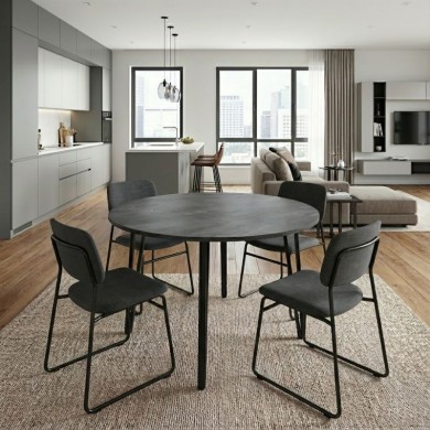 Τραπέζι Zeno Megapap χρώμα σκούρο γκρι σκυροδέματος Ø110x73,5εκ.