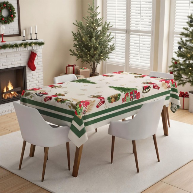 Τραπεζομάντηλο αλέκιαστο Festive πολύχρωμο 160x220εκ.