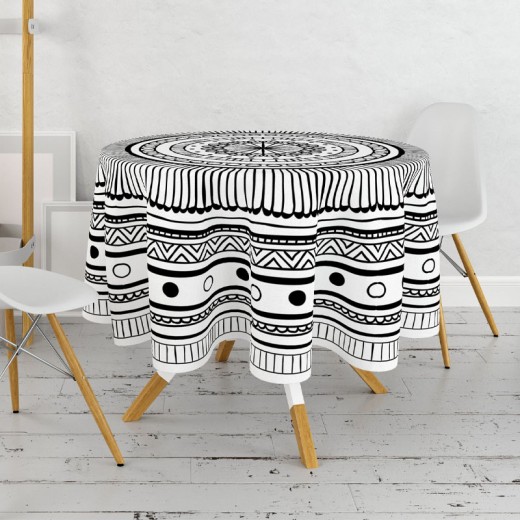 Τραπεζομάντηλο αλέκιαστο πολύχρωμο Ø160εκ.