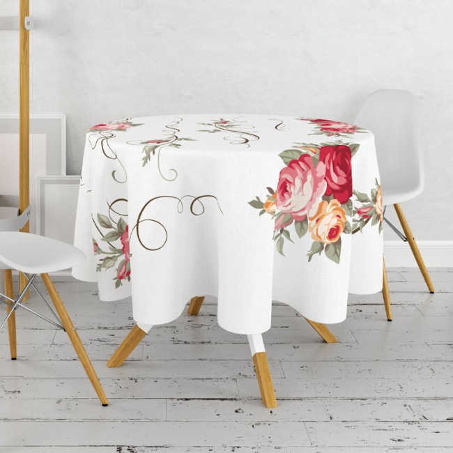 Τραπεζομάντηλο αλέκιαστο πολύχρωμο Ø160εκ.