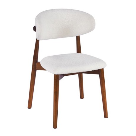ULTRA Chair Walnut, Teddy White Fabric