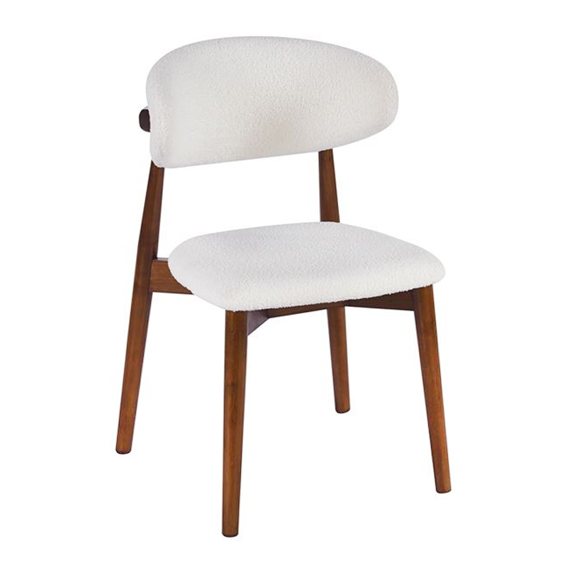 ULTRA Chair Walnut, Teddy White Fabric