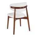 ULTRA Chair Walnut, Teddy White Fabric
