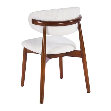 ULTRA Chair Walnut, Teddy White Fabric
